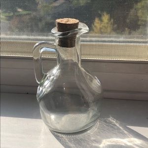 Glass with cork bottle